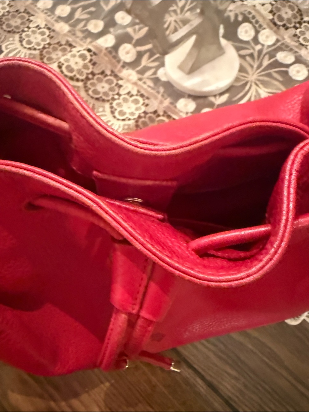 MCM Red Leather Bucket Bag - Picture 11 of 13